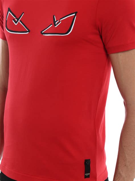 red fendi t shirt|Fendi t shirt red eyes.